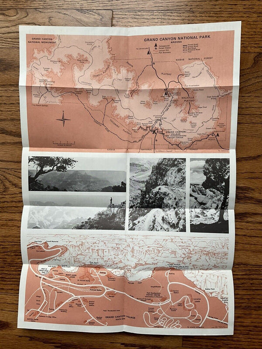 1970 South Rim Grand Canyon National Park Official Map