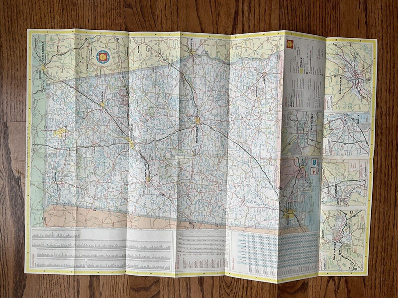 Load image into Gallery viewer, 1968 Shell Oil Alabama State US Highway Transportation Travel Road Map
