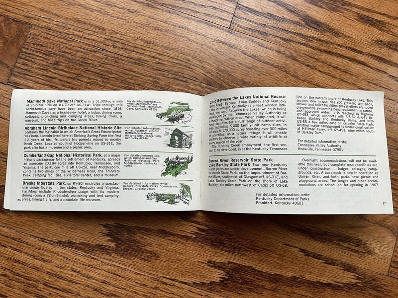 Load image into Gallery viewer, 1966 Official Kentucky Vacation Parks Information Booklet

