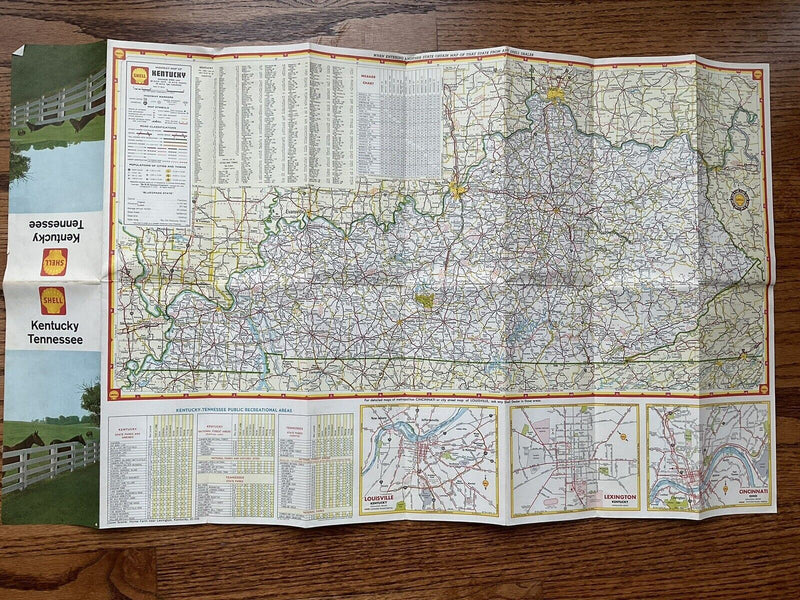 Load image into Gallery viewer, 1963 Shell Kentucky Tennessee US State Highway Transportation Travel Road Map
