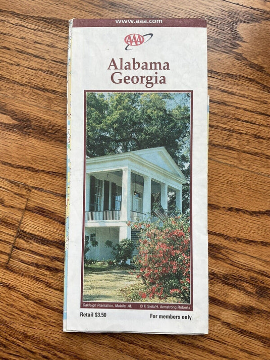2001 Alabama Georgia AAA State Highway Transportation Travel Road Map