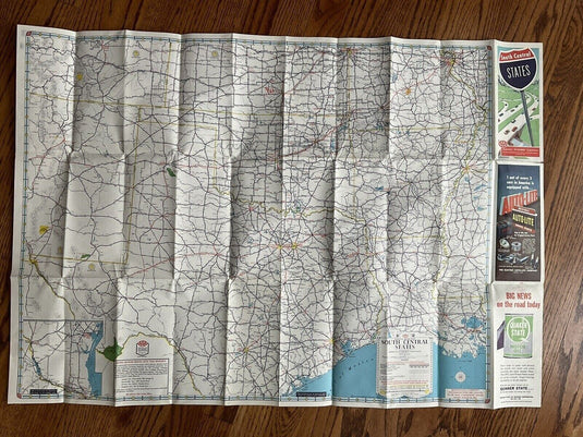 Road Map of South Central States USA by AAA Travel 1958 Transportation