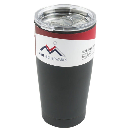 Stainless Steel Double Wall Mug 15oz (444ml) Black Canteen BPA Free Reusable