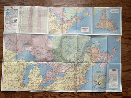 1966 Northern Canada official Highway Transportation Travel Road Map