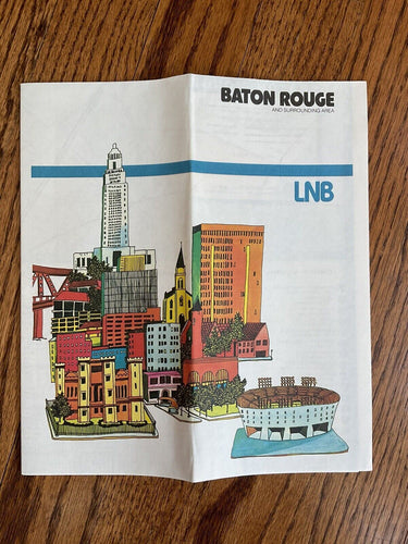 1982 Official Baton Rouge Louisiana Transportation Travel Road Map with Cities