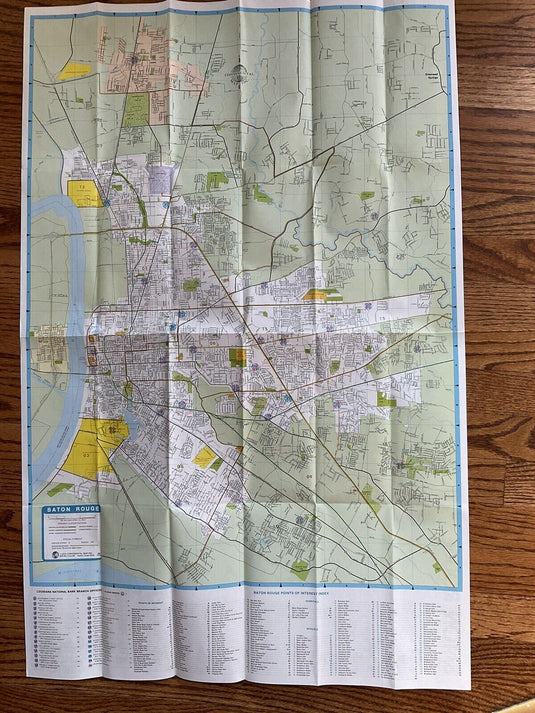 1982 Official Baton Rouge Louisiana Transportation Travel Road Map with Cities