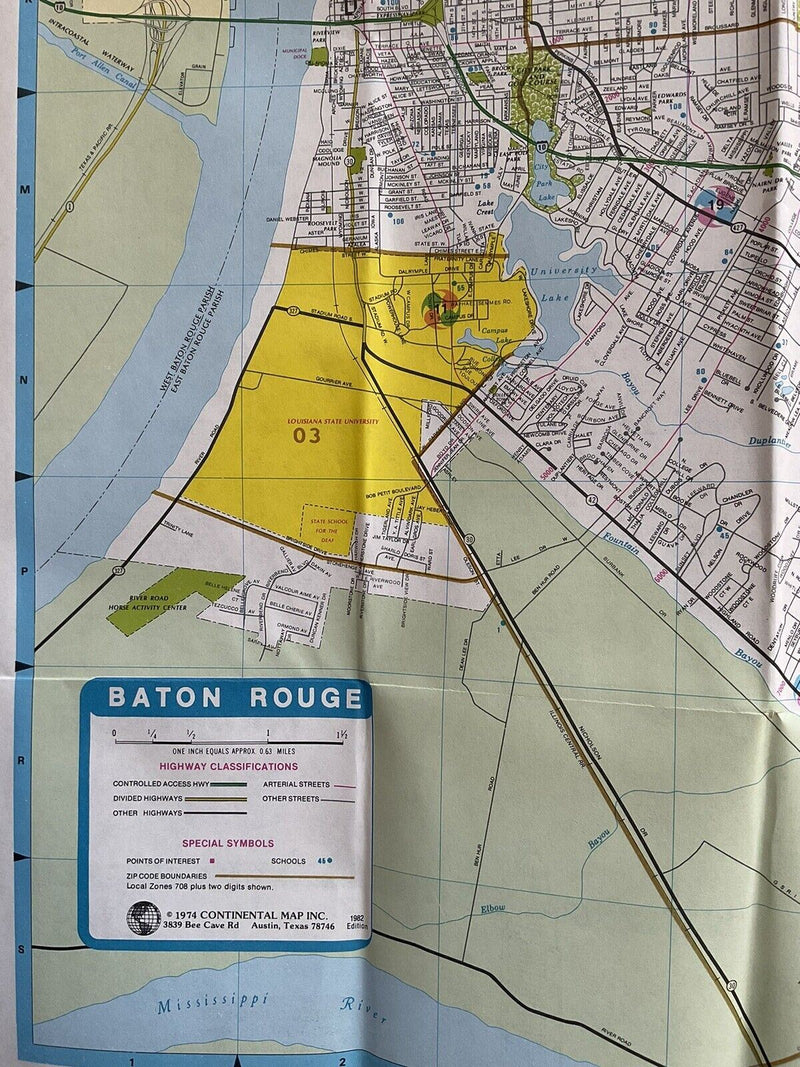 Load image into Gallery viewer, 1982 Official Baton Rouge Louisiana Transportation Travel Road Map with Cities
