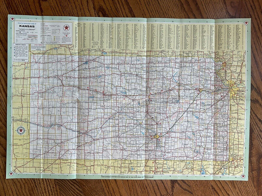 1966 Official Kansas State Highway Transportation Travel Road Map