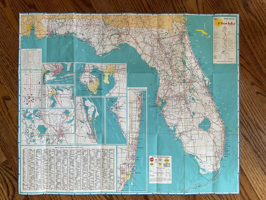 1967 Official Florida Vacation State Road Department Travel Road Map