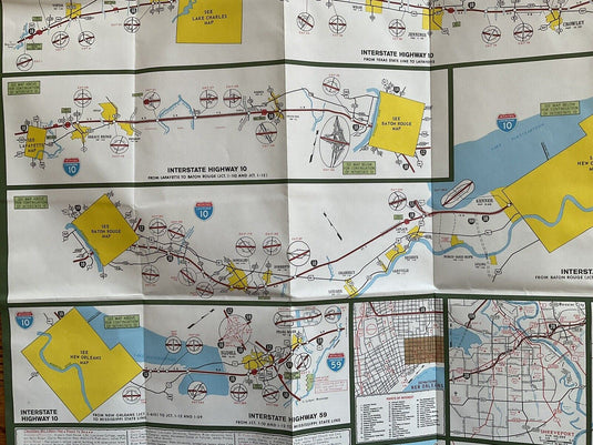 1980s Official Louisiana State Highway Transportation Travel Road Map