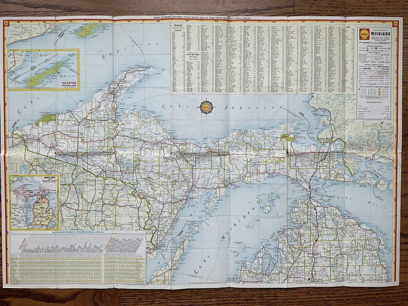 Load image into Gallery viewer, 1963 Shell Oil Michigan State Highway Transportation Travel Road Map
