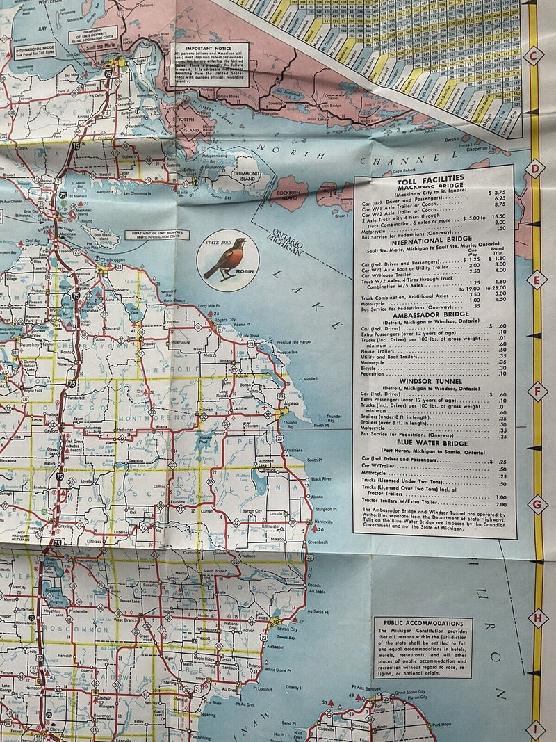 Load image into Gallery viewer, 1967 Official Michigan State Highway Transportation Travel Road Map
