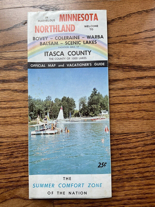 1967 Itasca County Minnesota Vacation Guide and Official Travel Map