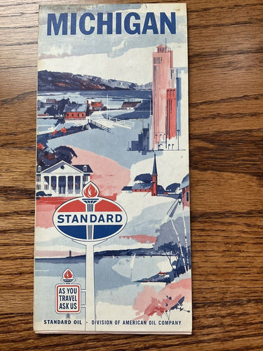 1960s Standard Oil Michigan State Highway Transportation Travel Road Map
