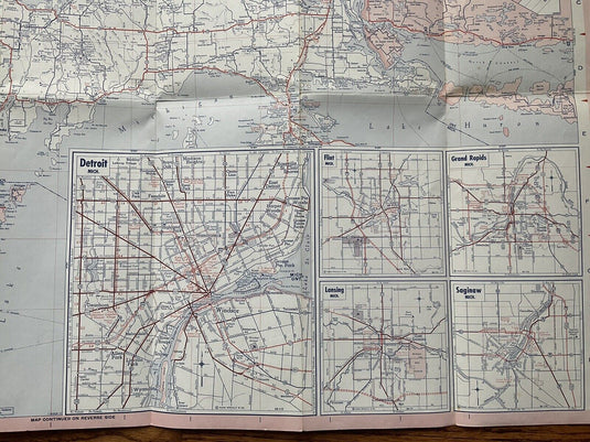 1960s Standard Oil Michigan State Highway Transportation Travel Road Map