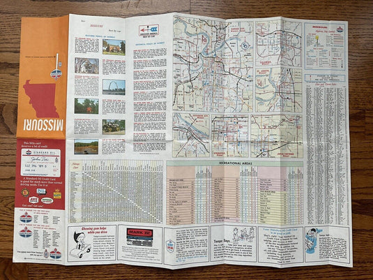 1968 Standard Oil Missouri State Highway Transportation Travel Road Map