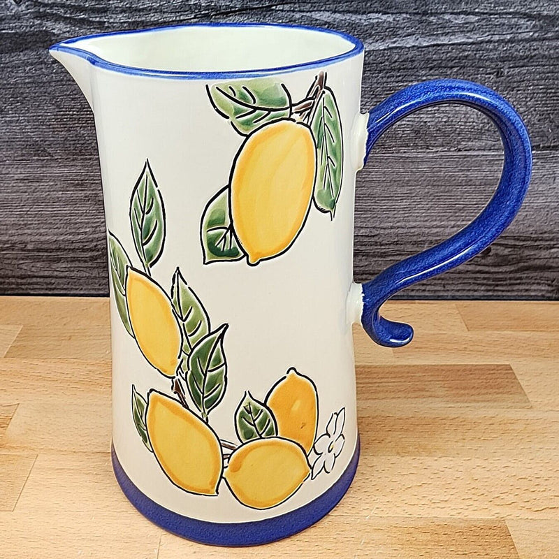 Load image into Gallery viewer, Lemon Fruit Pitcher Embossed Decorative Floral Home by Blue Sky
