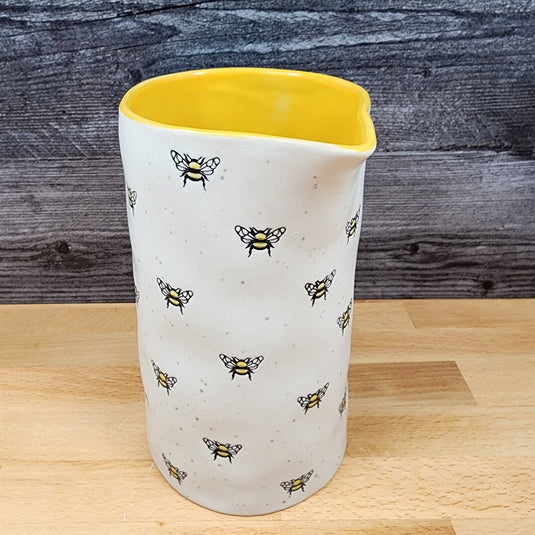 Honey Bee Embossed Pitcher Decorative Home Canister by Blue Sky
