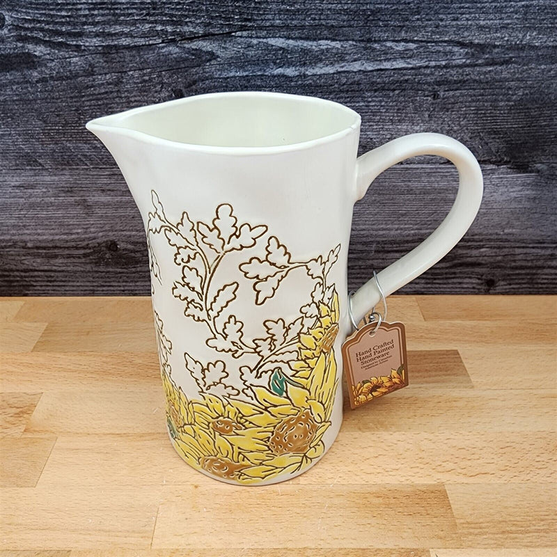 Load image into Gallery viewer, Gilded Sunflower Embossed Pitcher Decorative Floral Home by Blue Sky
