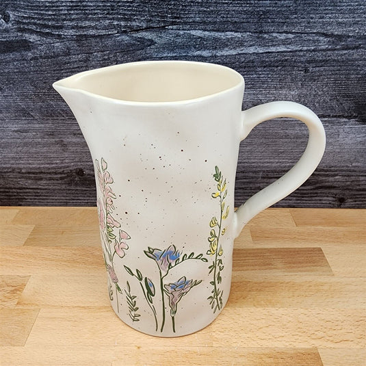 Garden Spring Flowers Embossed Pitcher Decorative Floral Home by Blue Sky