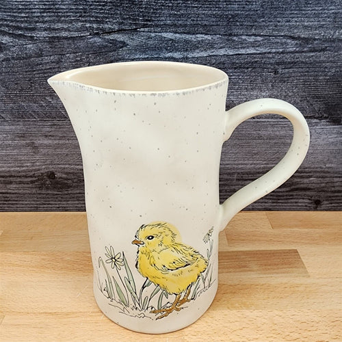 Chickadee Spring Bird Embossed Pitcher Decorative Floral Home by Blue Sky