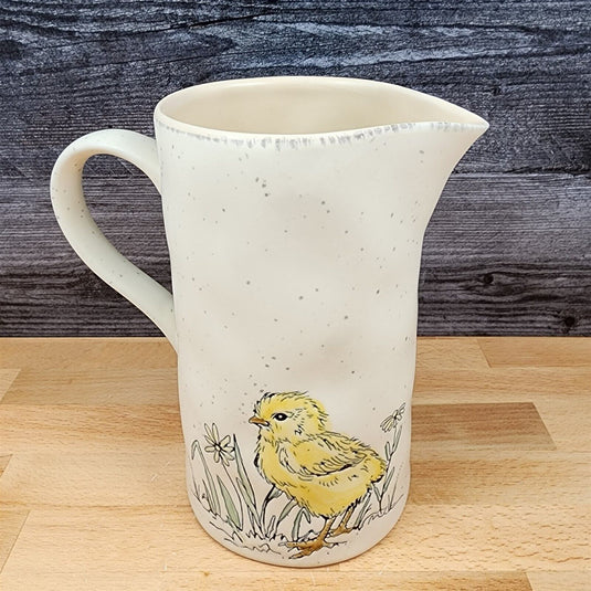 Chickadee Spring Bird Embossed Pitcher Decorative Floral Home by Blue Sky