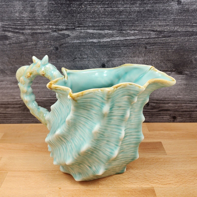 Load image into Gallery viewer, Shell Figure Pitcher Embossed Decorative Ocean Conch Sea Life by Blue Sky
