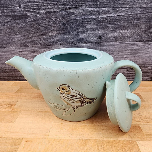 Bird Embossed Teapot Animal Ceramics Collectable Décor Tea Pot by Blue Sky