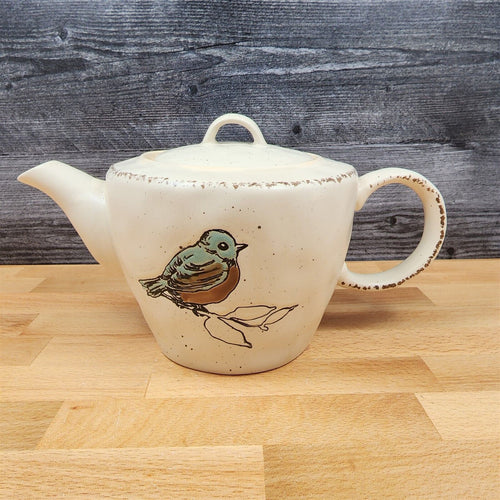 Embossed Bird Teapot Ceramics Animal Tea Pot Décor Collectable by Blue Sky