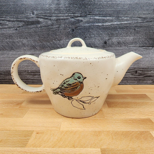 Embossed Bird Teapot Ceramics Animal Tea Pot Décor Collectable by Blue Sky