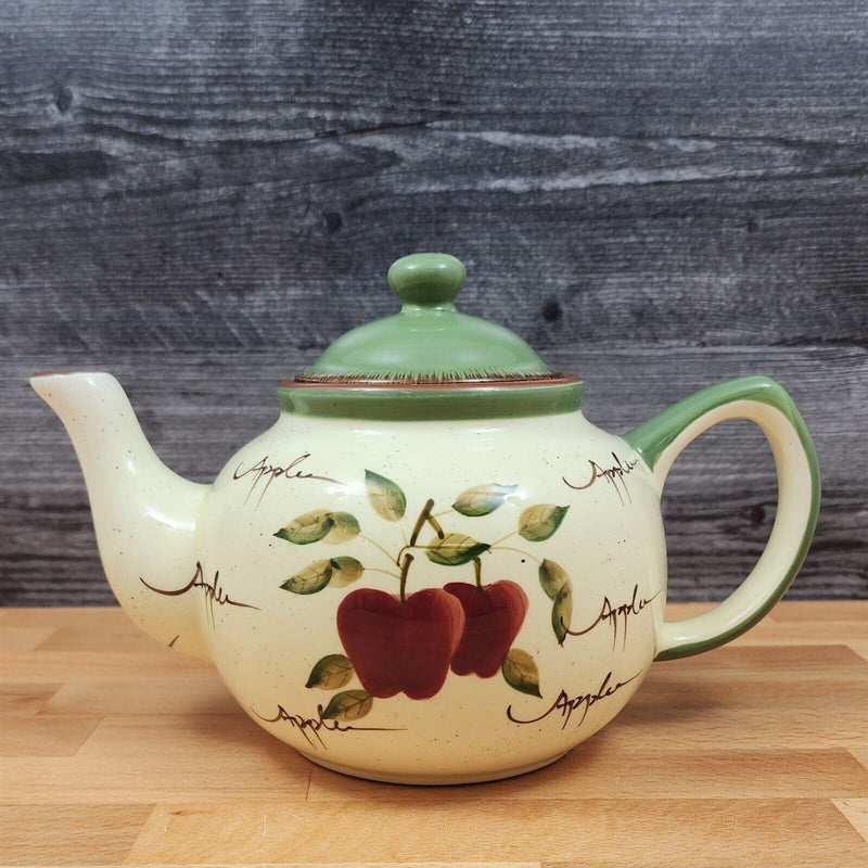 Load image into Gallery viewer, Apple Orchard Teapot Ceramics Floral with Lid by Home Interiors

