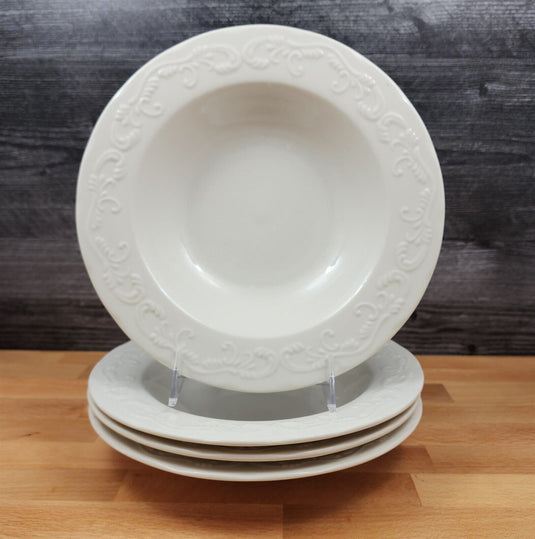 Pfaltzgraff Charlotte Soup Bowls Set of 4 Coupe Cereal White Dinnerware 9