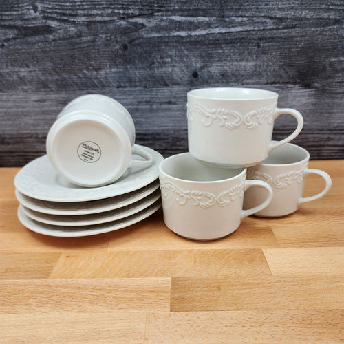 Pfaltzgraff Charlotte Set of 4 Cup and Saucer Coffee Mug Dinnerware Tableware