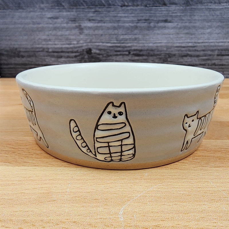 Load image into Gallery viewer, Cat Water Food Bowl Set of 2 Embossed Treat Dish
