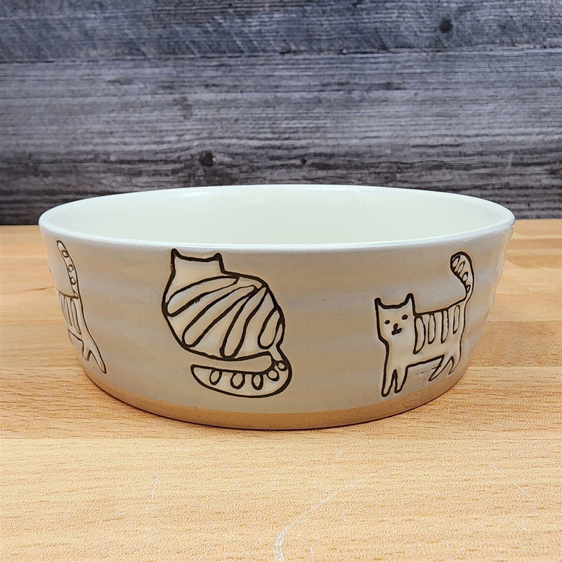 Load image into Gallery viewer, Cat Water Food Bowl Set of 2 Embossed Treat Dish
