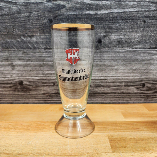 German Classic Beer Pilsner Stemmed Glasses With Gold Rims Set Of 6
