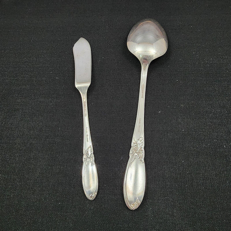 Load image into Gallery viewer, Oneida Community 1953 White Orchid Silverplated Butter Spreader &amp; Serving Spoon
