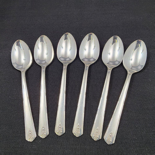 Oneida Community Teaspoons Set of 6 Linda 1949 Silverplated Spoons