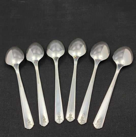 Oneida Community Soup Spoons Set of 6 Linda 1949 Silverplated Spoon