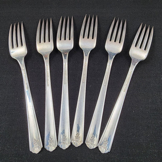 Oneida Community Forks Set of 6 Linda 1949 Silverplated Fork