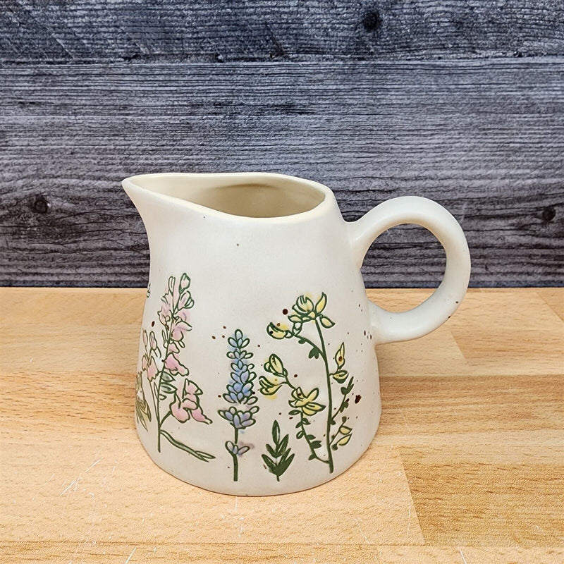 Load image into Gallery viewer, Spring Flower Creamer Embossed by Blue Sky Clayworks
