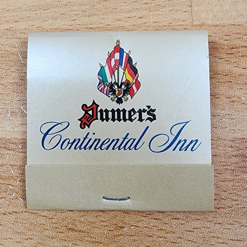 Load image into Gallery viewer, Jumer&#39;s Continental Inn Matchbook Unstruck Hotel Galesburg Unstruck Memorabilia
