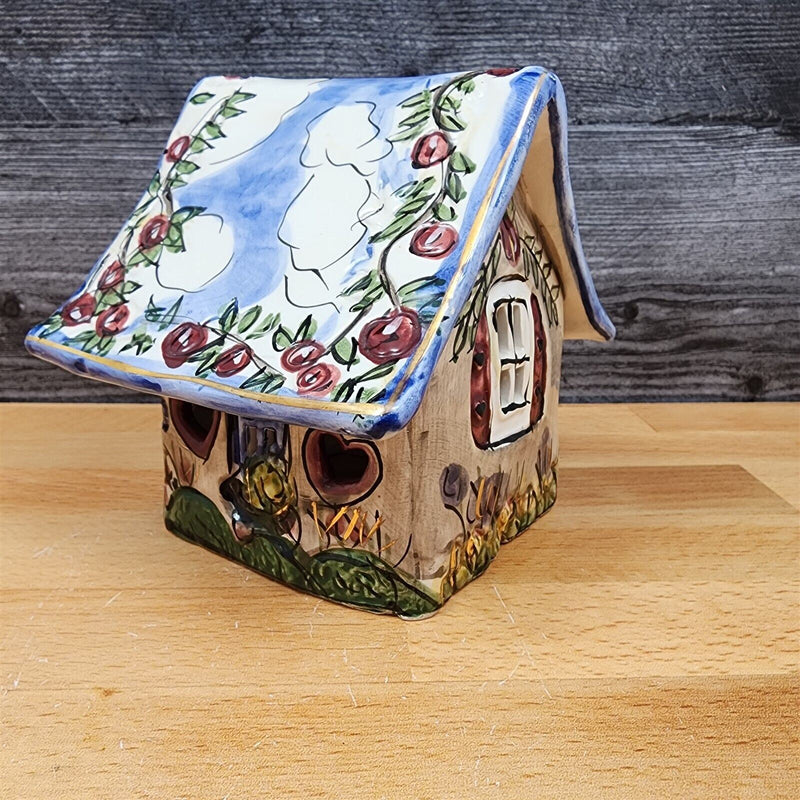 Load image into Gallery viewer, Kitty House Tealight Candle Holder Blue Skies By Blue Sky Clayworks
