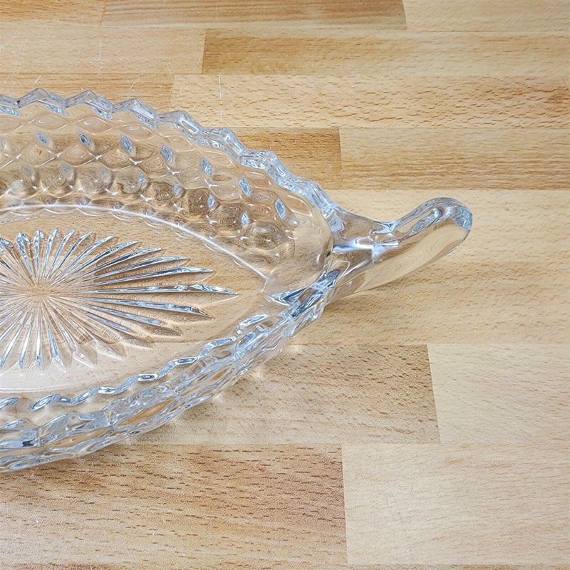 Load image into Gallery viewer, Fostoria American Cubist Clear Glass Relish Dish Boat With Handles 12&quot; Stem 2056
