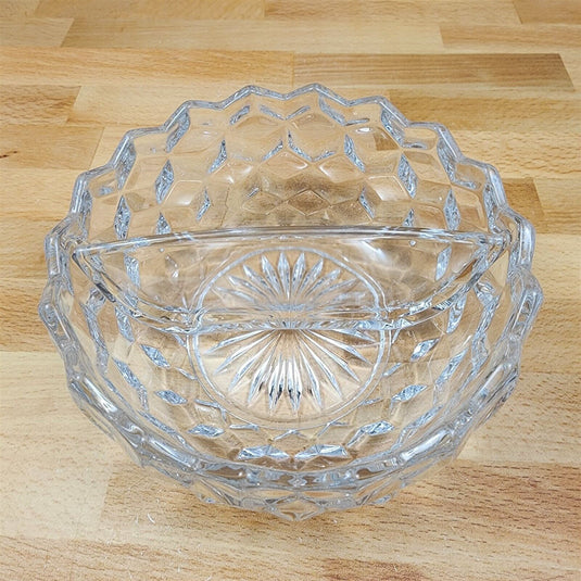 Fostoria American Cubist Clear Glass Round Mayonnaise Bowl 6.5 Stem 2056
