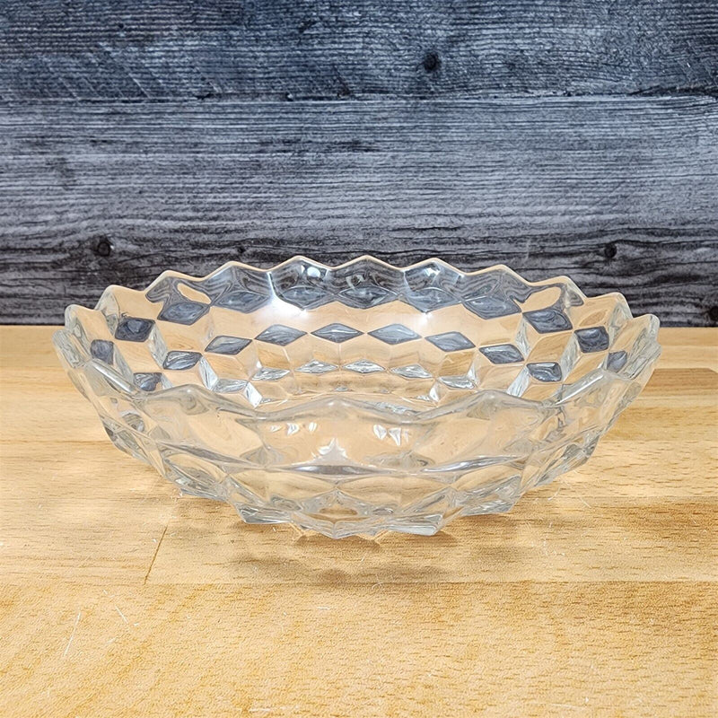 Load image into Gallery viewer, Fostoria American Cubist Clear Glass Round Flared Bowl 6.5 Stem 2056
