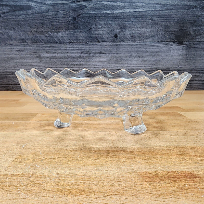 Load image into Gallery viewer, Fostoria American Cubist Clear Glass Round Bon Bon Bowl 7&quot; Stem 2056
