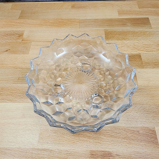 Fostoria American Cubist Clear Glass Round Bon Bon Bowl 7" Stem 2056