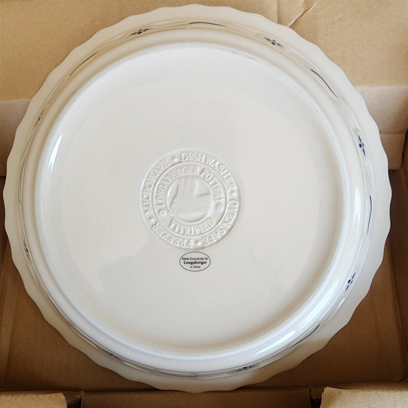 Load image into Gallery viewer, Longaberger Pie Baking Plate 10 inch Woven Traditions Classic Blue With Box

