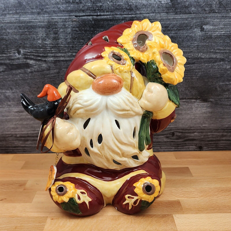 Load image into Gallery viewer, Sunflower Harvest Gnome Tealight Candle Holder by Blue Sky and Heather Goldminc
